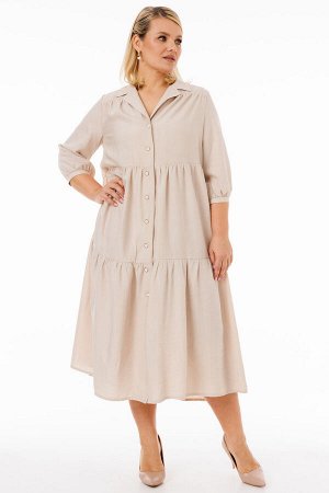 Платье Платье Kivviwear 426902 кремовый 
Состав: Вискоза-100%;
Сезон: Весна
Рост: 170

Идеальное сочетание стиля и комфорта! Это удлиненное платье с пуговицами по всей длине переда станет универсальн
