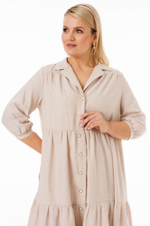 Платье Платье Kivviwear 426902 кремовый 
Состав: Вискоза-100%;
Сезон: Весна
Рост: 170

Идеальное сочетание стиля и комфорта! Это удлиненное платье с пуговицами по всей длине переда станет универсальн