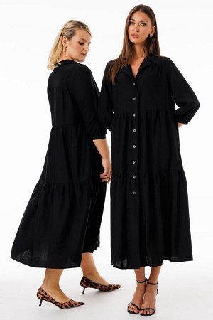 Платье Платье Kivviwear 426903 черный 
Состав: Вискоза-100%;
Сезон: Весна
Рост: 170

Идеальное сочетание стиля и комфорта! Это удлиненное платье с пуговицами по всей длине переда станет универсальным