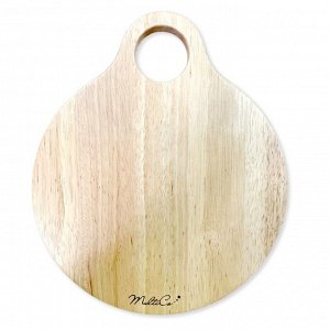 Доска разделочная, d 24,5 см, с ручкой, круглая, гевея, MULTICO
