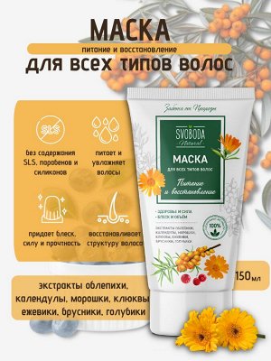 Подарочный набор для женщин Svoboda Natural, Питание и восстановление, шампунь+маска для волос