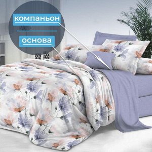 Простыня на резинке 120*200 см, сатин "Престиж", борт 25 см (Цветочная фантазия (компаньон))