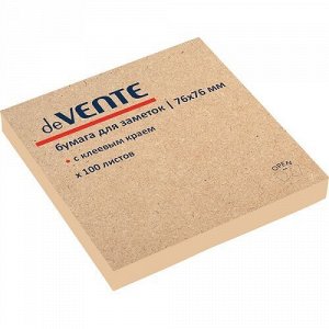 Липкий блок 76х76мм 100л крафтовая бумага deVENTE 2010124