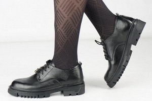 Туфли женские черные из натуральной кожи