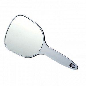 Зеркало косметическое Dewal, пластик, серебристое, с ручкой 12х15 см