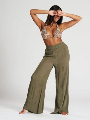 Зеленые - брюки South Beach Crinkle Visose Wide Leg