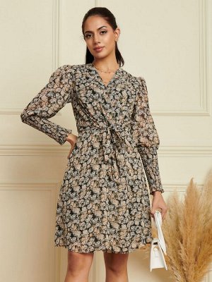 Платье Jolie Moi с манжетами и завязками на талии