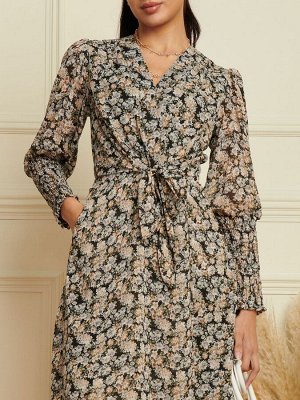 Платье Jolie Moi с манжетами и завязками на талии