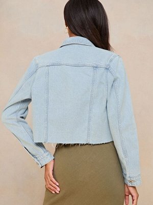 Укороченная джинсовая куртка Lipsy Raw Hem