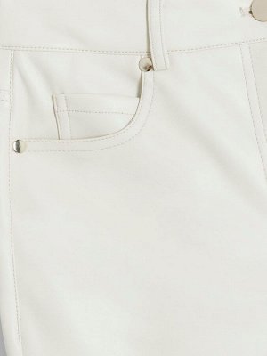 Свободные прямые брюки River Island из искусственного меха и кожи