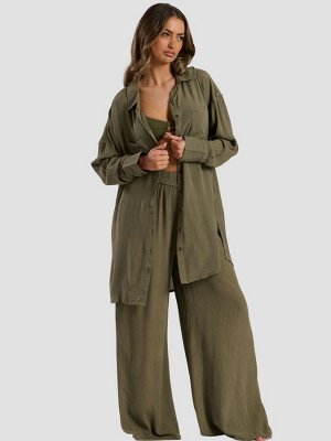 Брюки South Beach Crinkle Visose Wide Leg