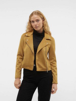 Коричневый - куртка из искусственной замши VERO MODA