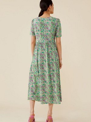 Платье-миди из вискозы Finery Green Kelly Ditsy