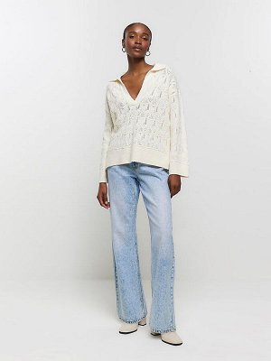 Джемпер-поло River Island Pearl, связанный крючком