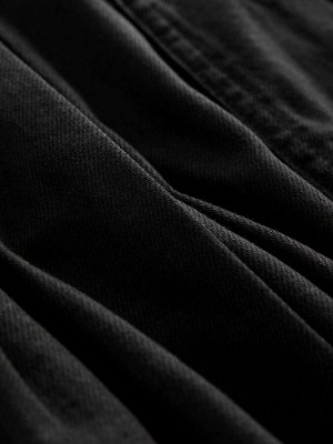 Черная плиссированная джинсовая мини-юбка из 100% хлопка