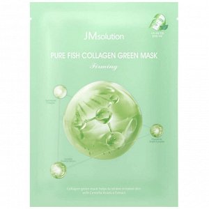 JMSOLUTION Успокаивающая тканевая маска с коллагеном PURE COLLAGEN GREEN MASK FIRMING