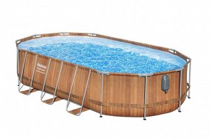 Каркасный бассейн Bestway Power Steel 610 x 366 x 122 см "Камень" 20241л, фильтр-насос, 9463л, лестница, гидромассаж, подсветка