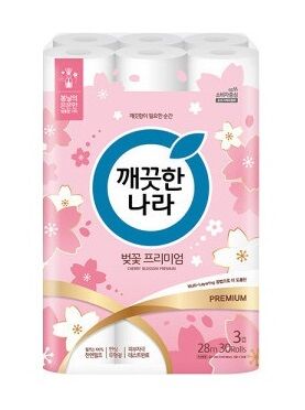 Премиальная мягкая туалетная бумага «Herbgarden Cherry Blossom» с ярким ароматом сакуры (трёхслойная, с цветным тиснёным рисунком) 28 м х 30 рулонов / 3