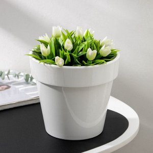 Кашпо для цветов со вставкой Plast-Avenue «Порто», 2.4 л, пластик, белое