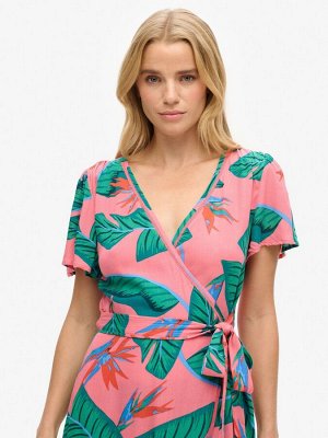 Платье-мини с запахом Superdry Printed