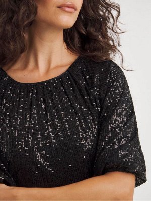 Платье миди с рукавами-фонариками JD Williams Linear Sequin