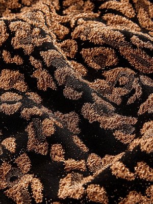 Животный блестящий принт - мини-платье с длинными рукавами и блестками из жаккарда