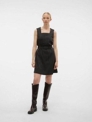 Платье-сарафан в тонкую полоску с поясом VERO MODA, приталенное мини