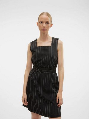 Платье-сарафан в тонкую полоску с поясом VERO MODA, приталенное мини
