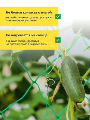 Сетка садовая для огурцов, шпалерная, 10x2 м, ячейка 15x15 см, Greengo
