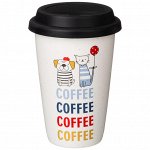 Кружка Coffemania с силиконовой крышкой, 390 мл - Идеальный спутник для любителей кофе, 1 шт.