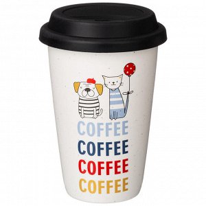 Lefard Кружка Coffemania с силиконовой крышкой, 390 мл - Идеальный спутник для любителей кофе, 1 шт.