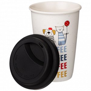 Lefard Кружка Coffemania с силиконовой крышкой, 390 мл - Идеальный спутник для любителей кофе, 1 шт.