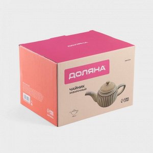 Заварочный чайник Доляна «Винтаж», 1.1 л, керамика, бежевый