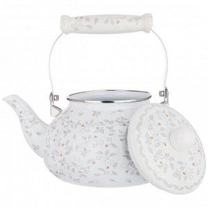 Эмалированный чайник AGNESS Vivienne 2,5 л — эксклюзивный дизайн, ручная деколь, универсальное использование, 1 шт.