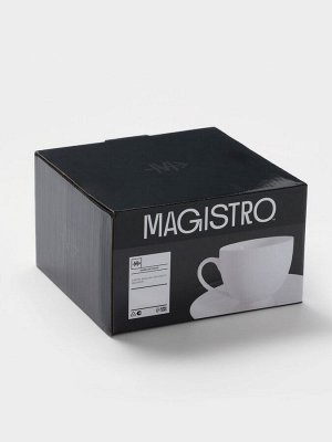 Чайная пара Magisto English tea party, 220 мл, фарфор, серая
