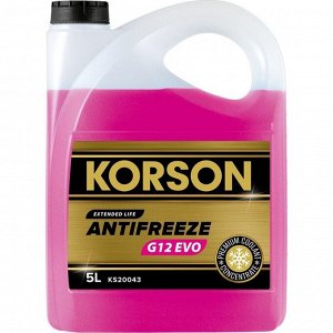 Антифриз Korson Extended Life Antifreeze, S-OAT, G12evo, розовый, концентрат, 5л, арт. KS20043