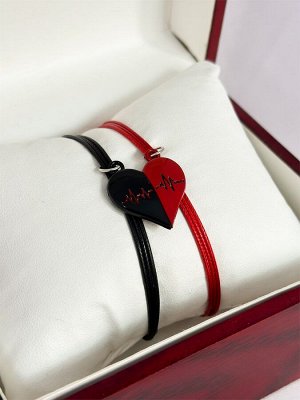 Парные магнитные браслеты "Red and black" (И)