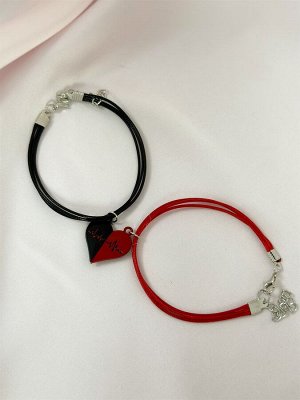 Парные магнитные браслеты "Red and black" (И)