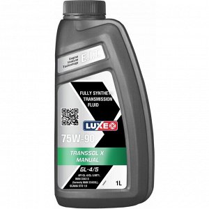 Масло трансмиссионное Luxe Transsol X Manual 75w90, синтетическое, API GL-4/GL-5/MT-1, для МКПП и дифференциалов, 1л, арт. 30380