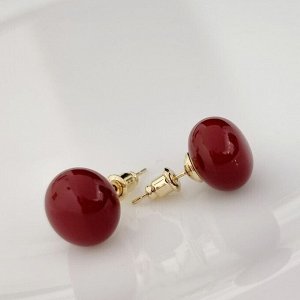 Серьги ювелирная бижутерия с цветным жемчугом, цвет: бордовый, арт.101.149