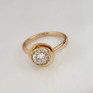 Кольцо коллекция "" покрытие позолота 18К, вставка: фианиты, цвет: прозрачный, 19 р, арт.101.103-19