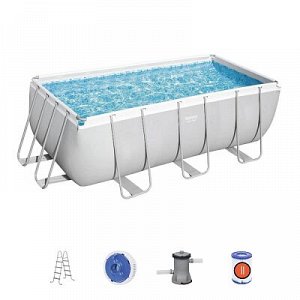 Каркасный бассейн (56456) BestWay [412х201х122см, 8124л, 79кг, карт.фил.-нас, лестн, попл.-дозатор]