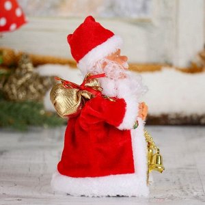 Дед Мороз "Кучерявая шубка, с подсветкой" двигается, 16,5 см