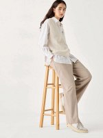 UNIQLO - женские широкие брюки с высокой талией -  31 BEIGE