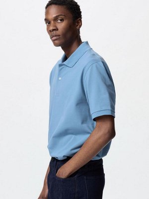 UNIQLO - хлопковая рубашка-поло Dry Kanoko - 63 BLUE