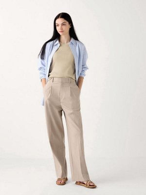 UNIQLO - широкие женские брюки с эластичной талией, увеличенная длина - 31 BEIGE