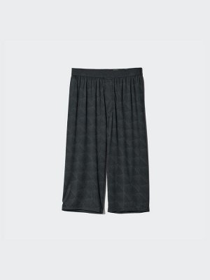 UNIQLO AIRism - легкие домашние штаны с графическим дизайном - 09 BLACK