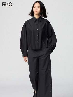 UNIQLO: C - укороченная рубашка с длинными рукавами - 09 BLACK