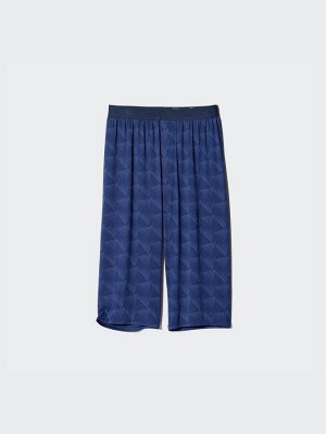UNIQLO AIRism - легкие домашние штаны с графическим дизайном - 65 BLUE