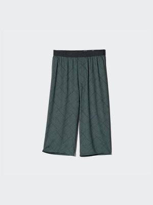 UNIQLO AIRism - тонкие домашние штаны с графическим дизайном - 58 DARKGREEN